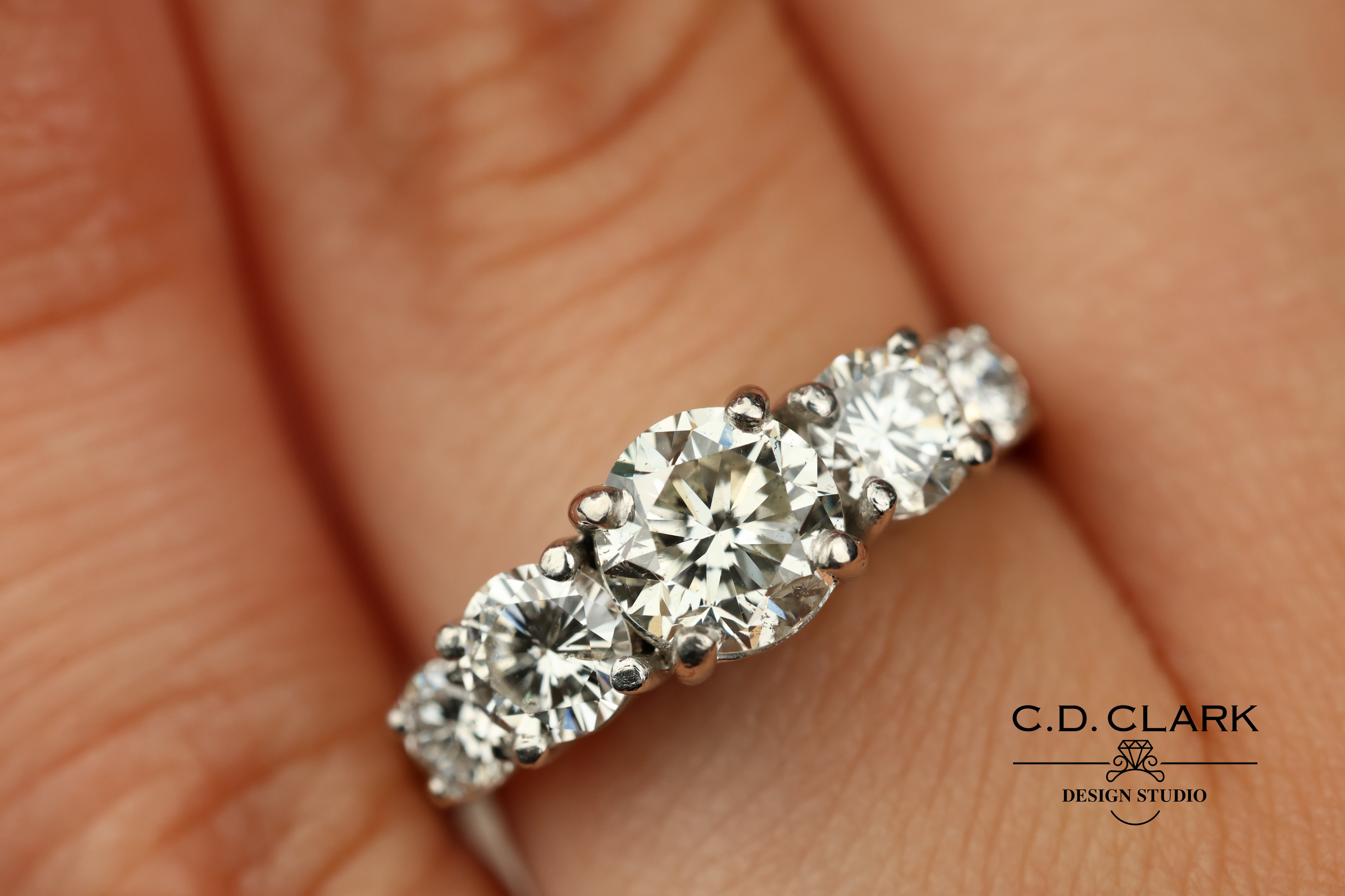Platinum five stone anniversary band