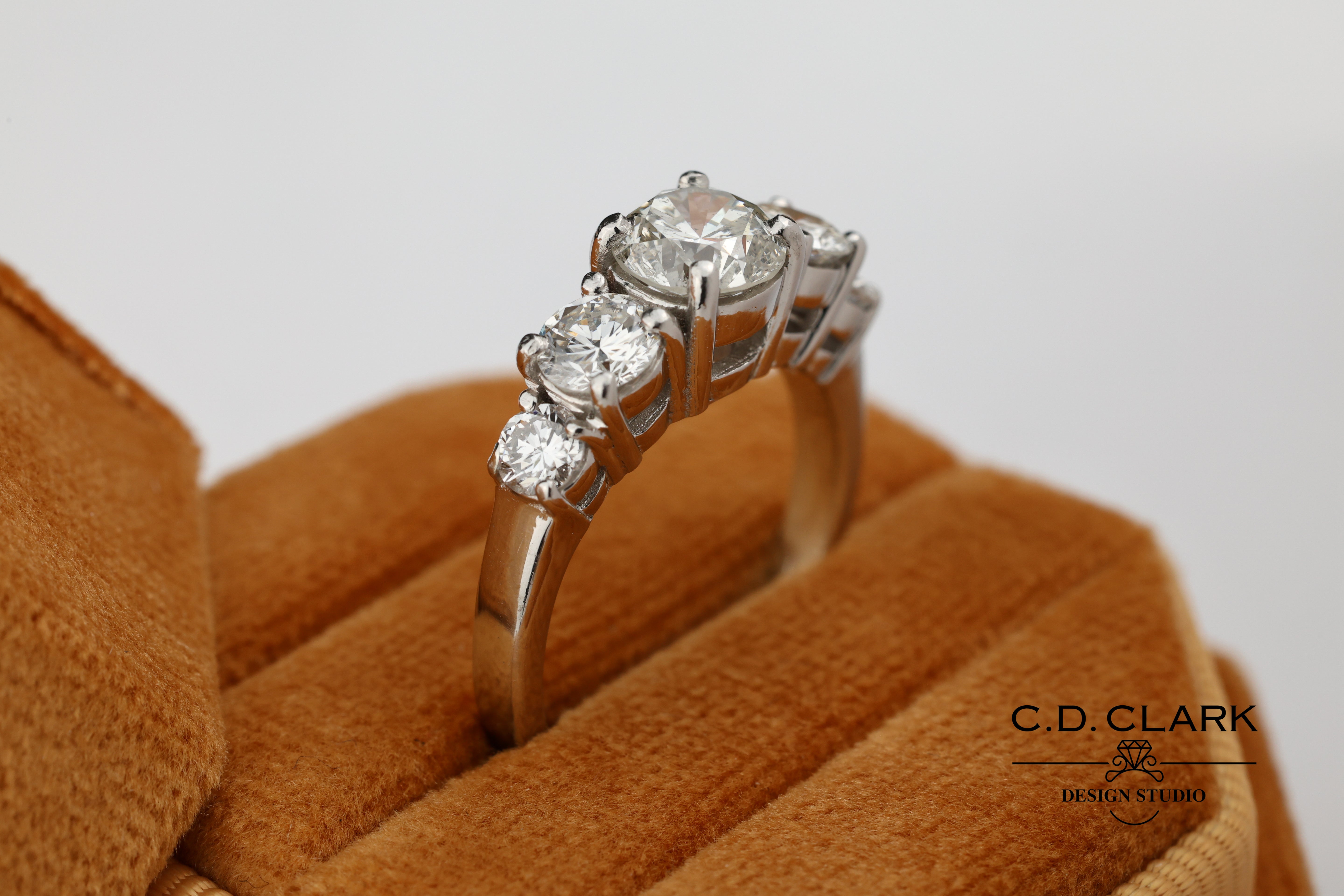 Platinum five stone anniversary band