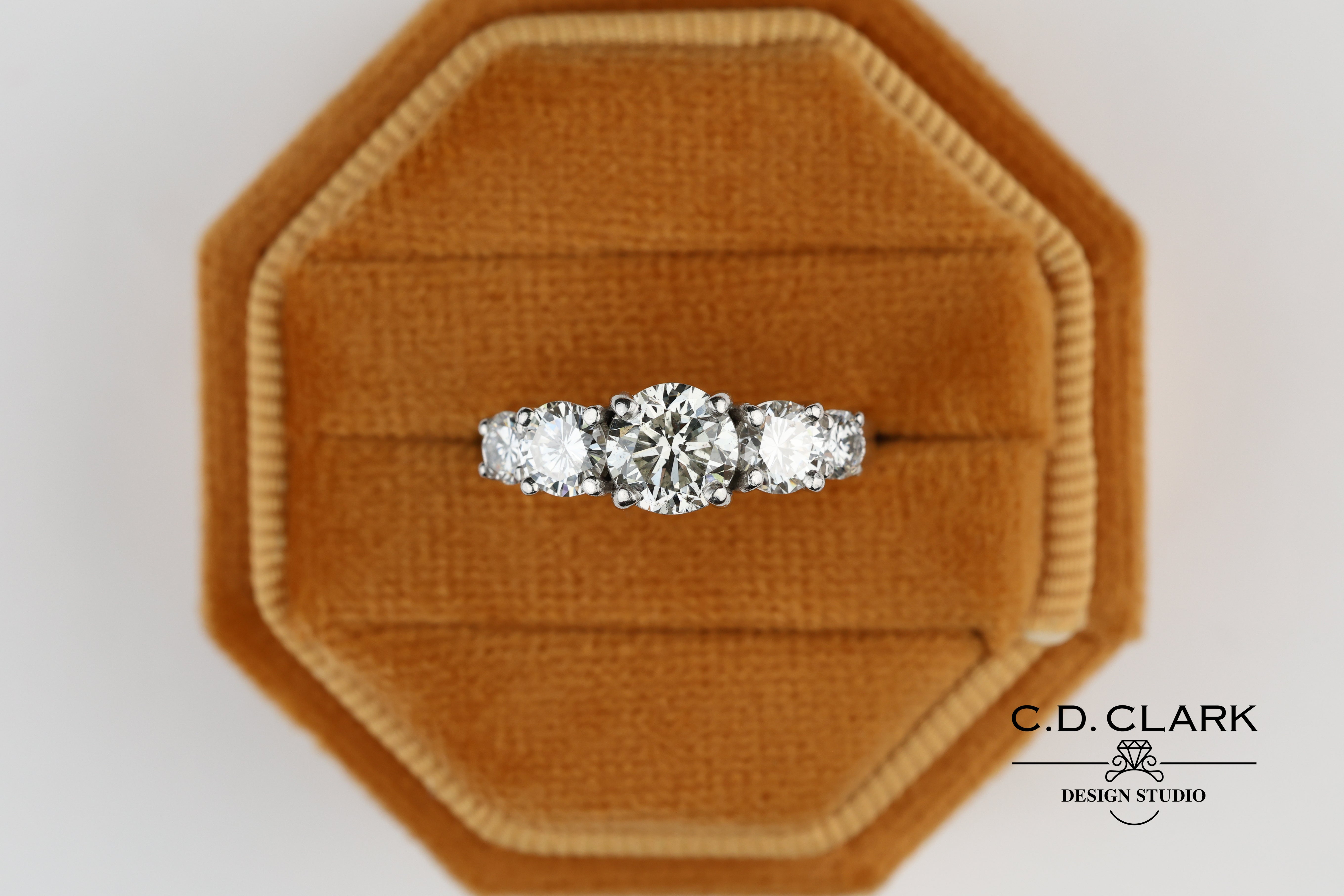 Platinum five stone anniversary band