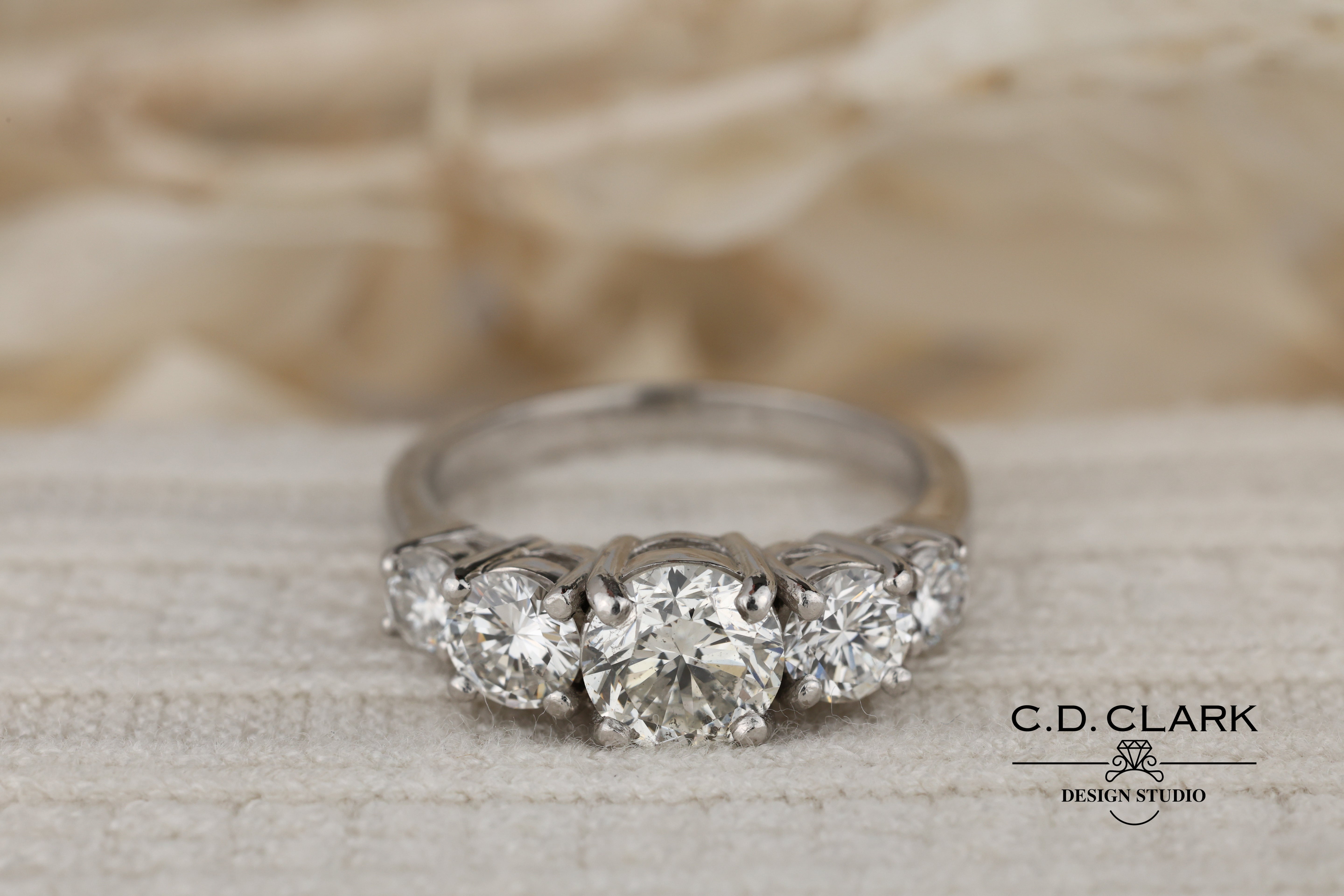 Platinum five stone anniversary band