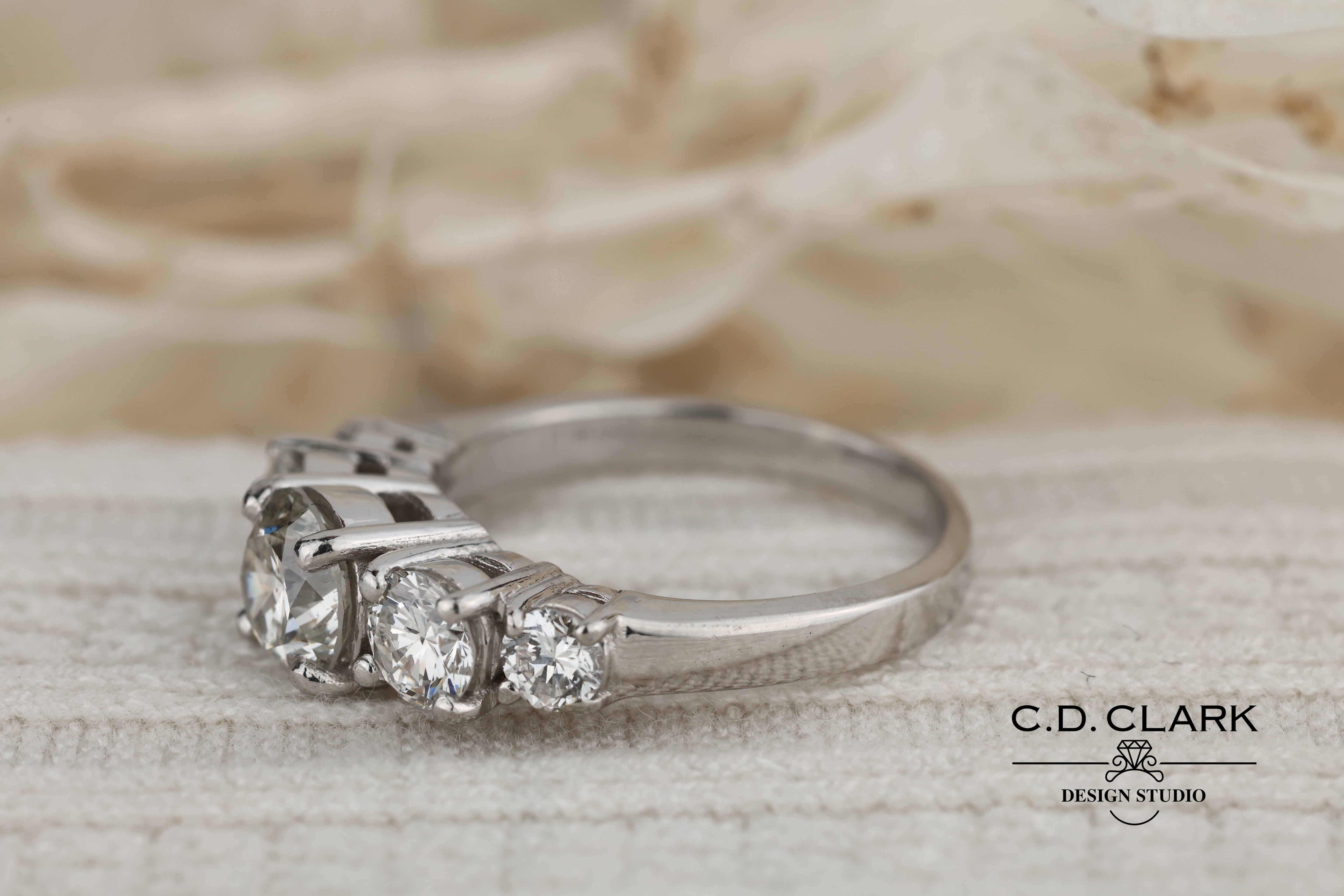 Platinum five stone anniversary band