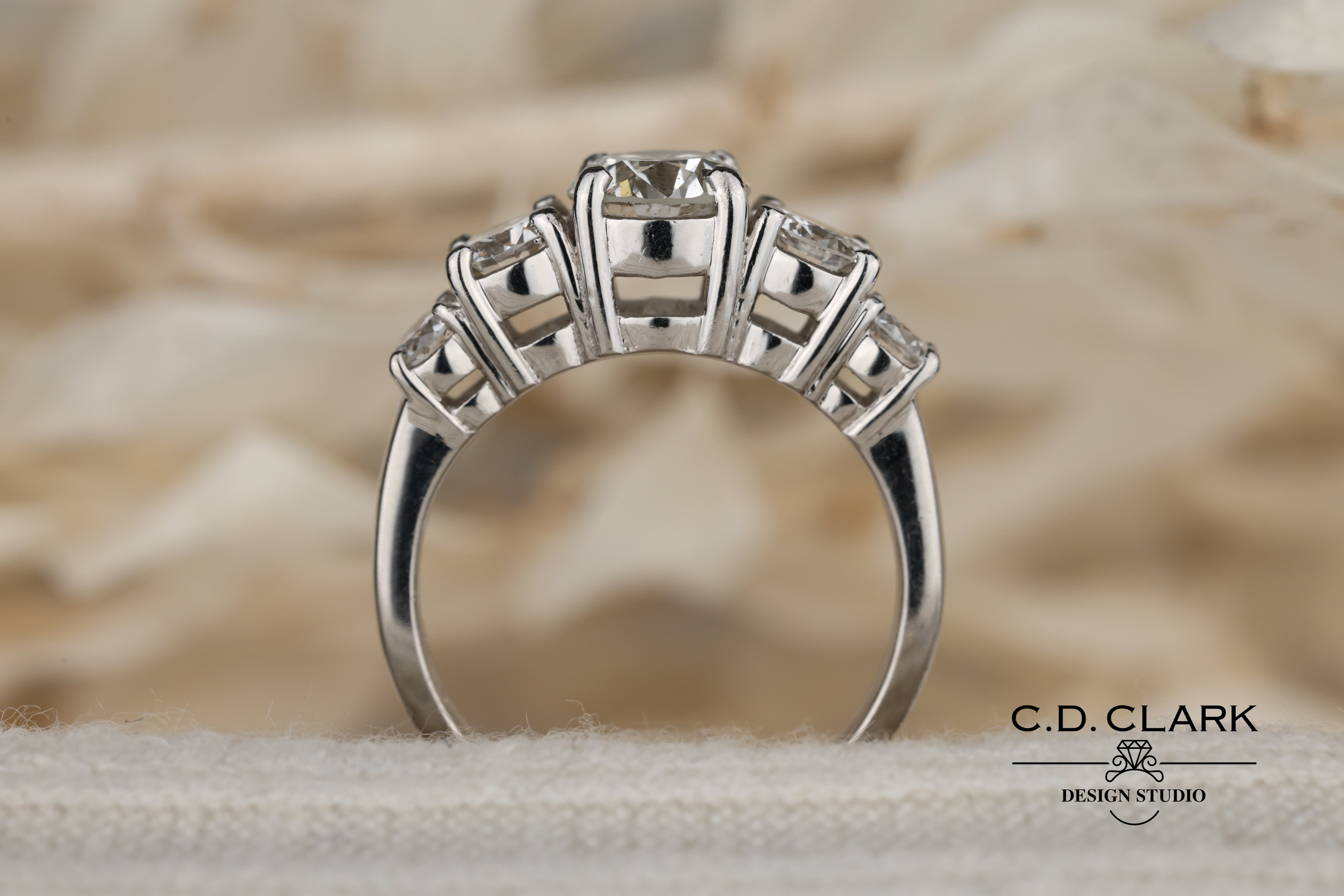 Platinum five stone anniversary band