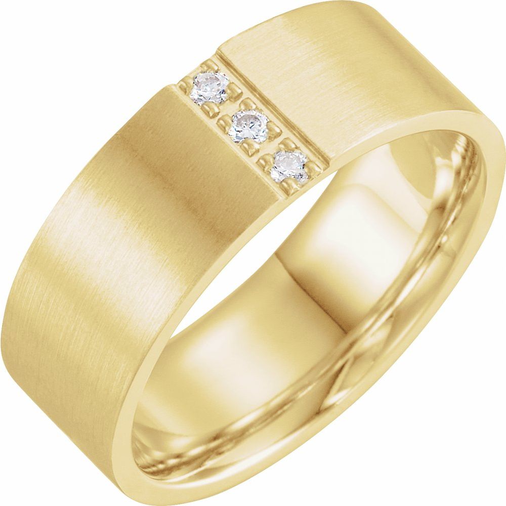 14K yellow gold band featuring natural diamonds