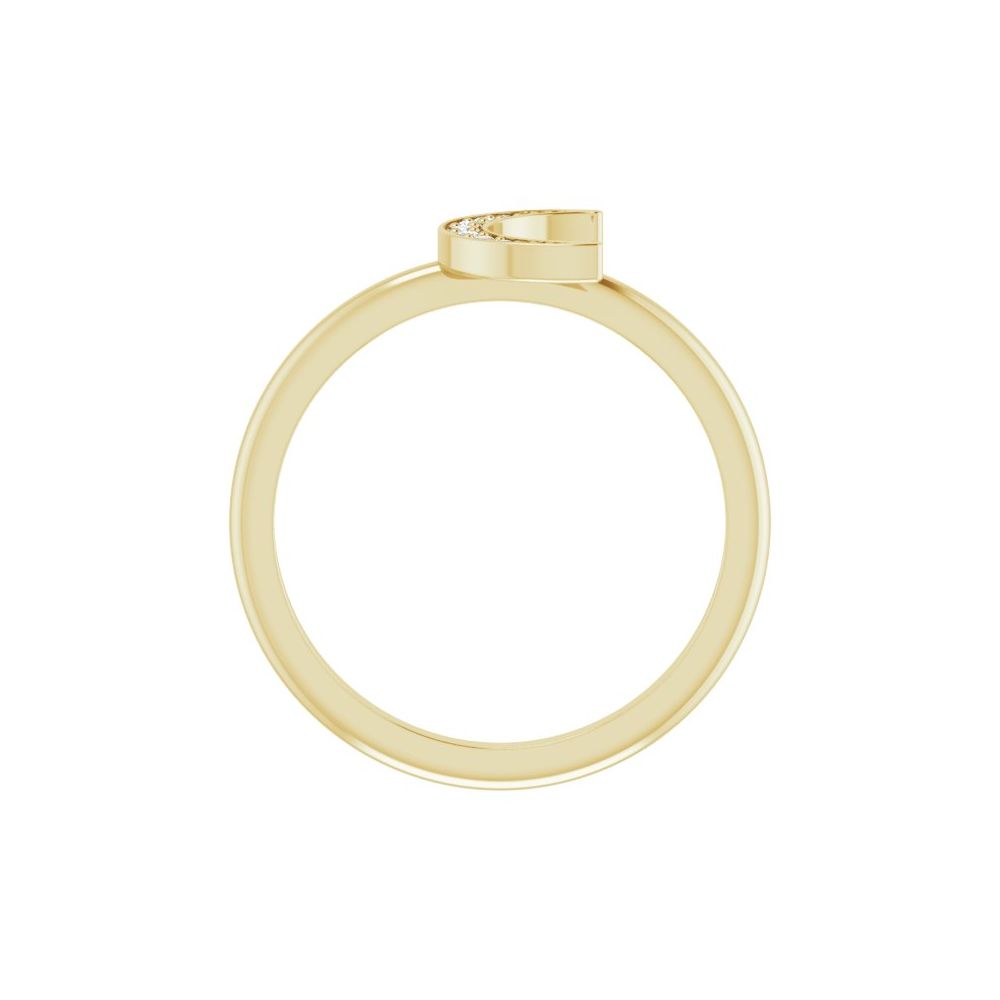 Stackable Cresent Ring, side view