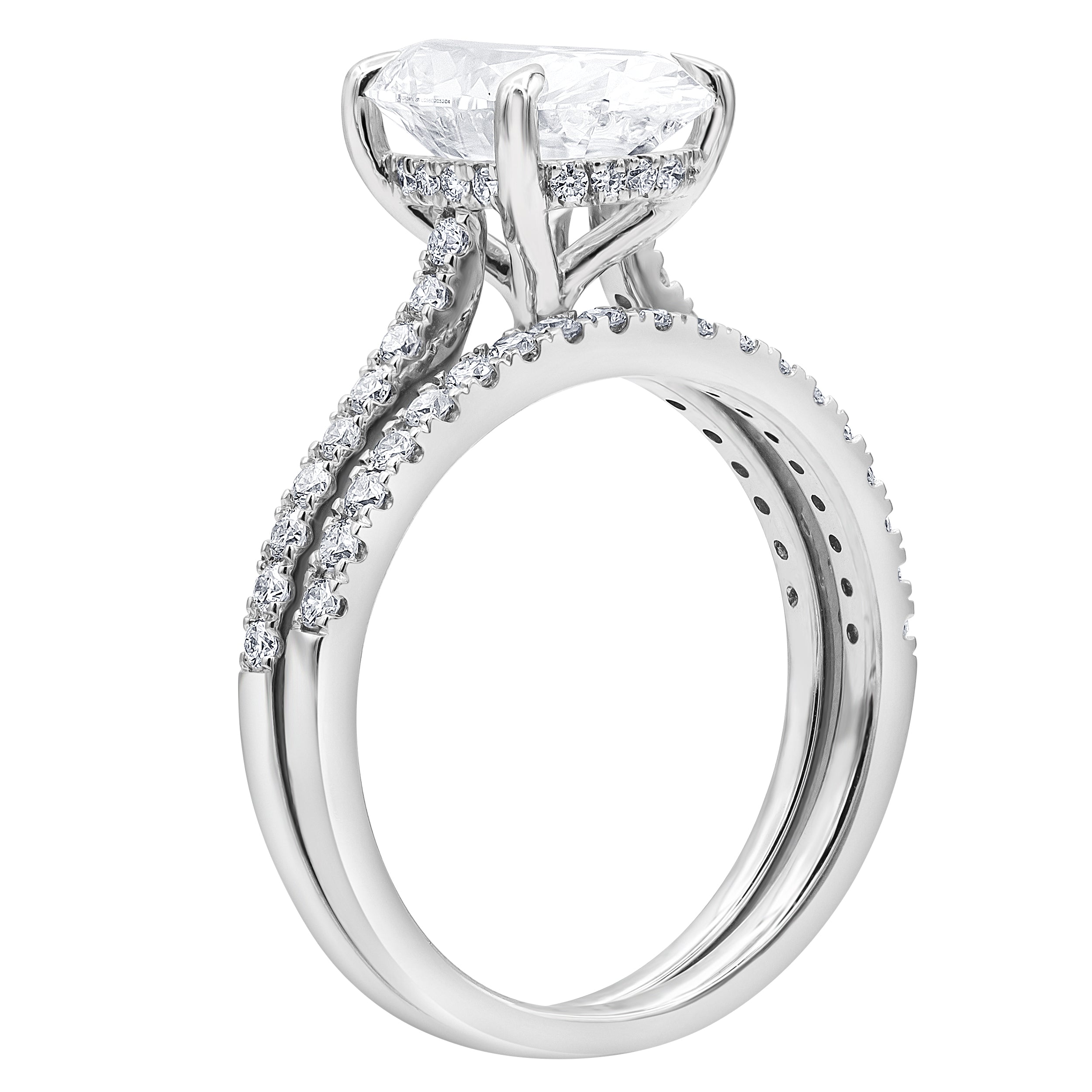 3.5 carat Oval Hidden Halo Diamond Ring