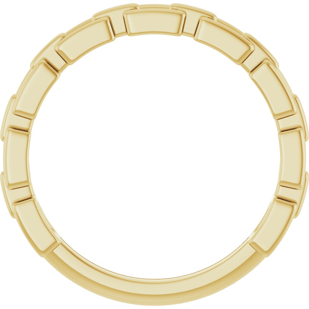 side view of 14K yellow gold chain link ring