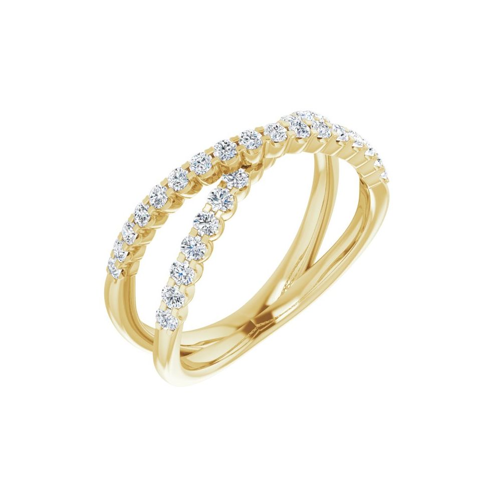 side top view of Infinity Criss-Cross Diamond Ring