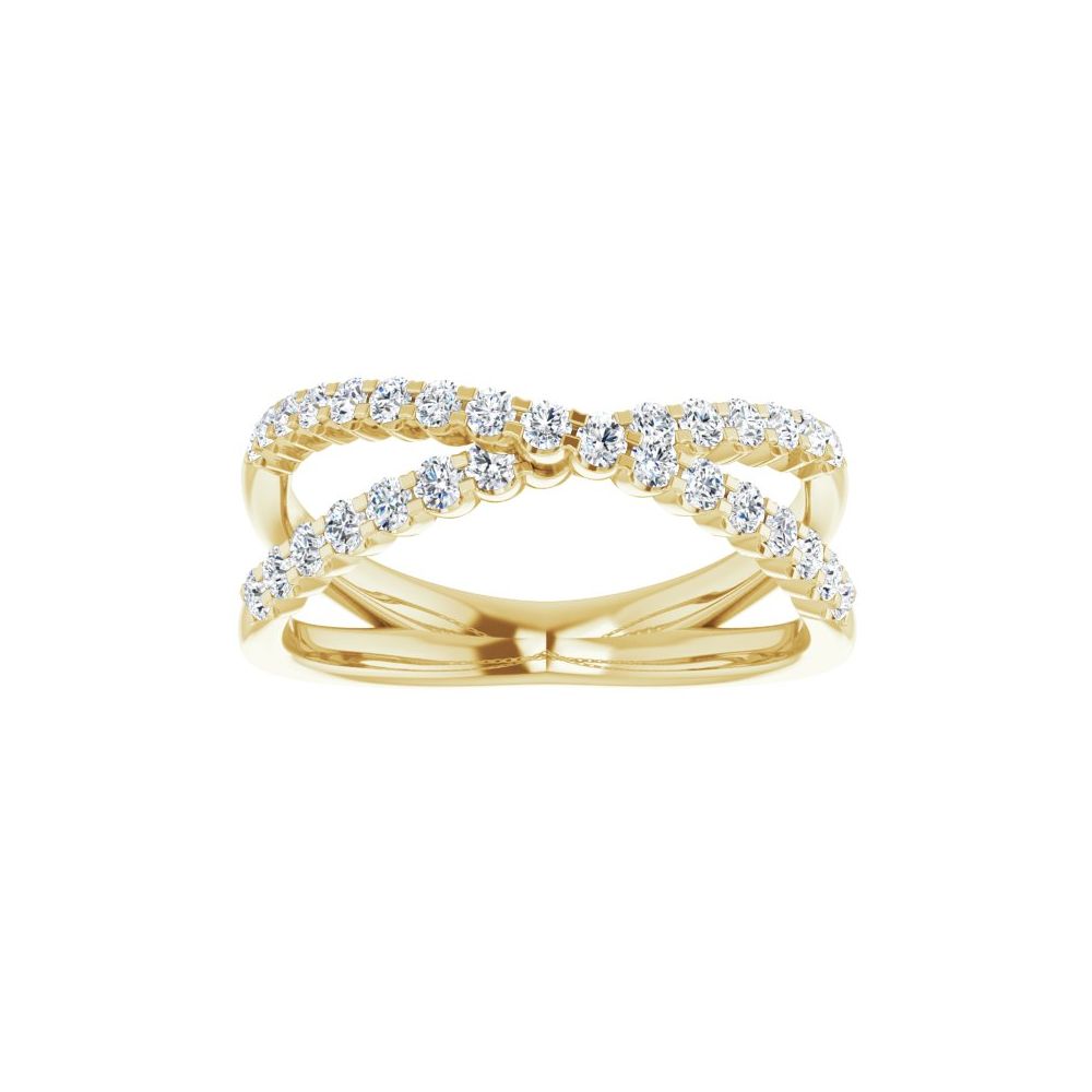 yellow gold infinity Criss-Cross Diamond Ring