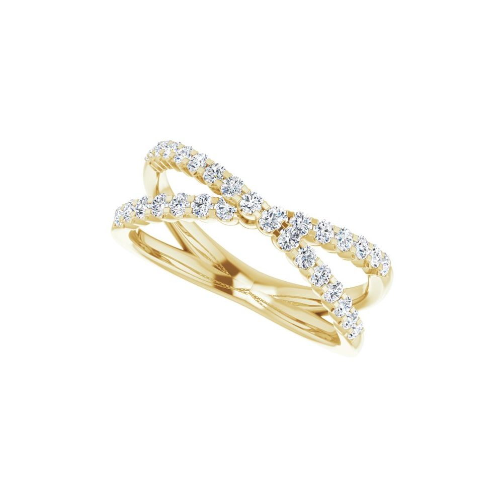 top view Infinity Criss-Cross Diamond Ring