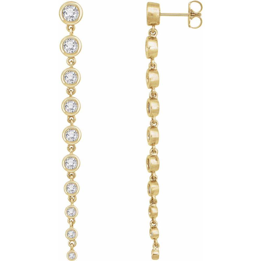 14K yellow gold lab-grown diamond cascade earrings