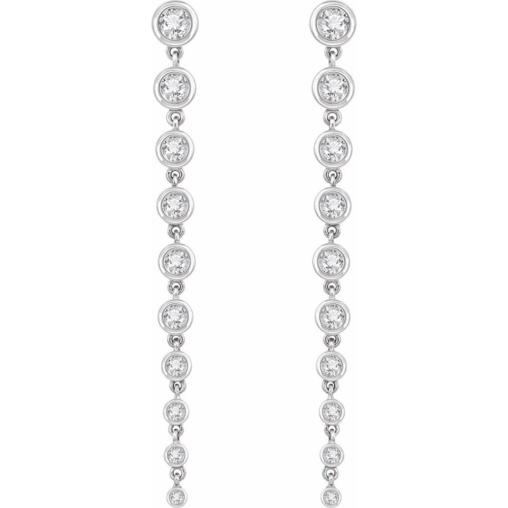 diamond cascade earrings and white gold