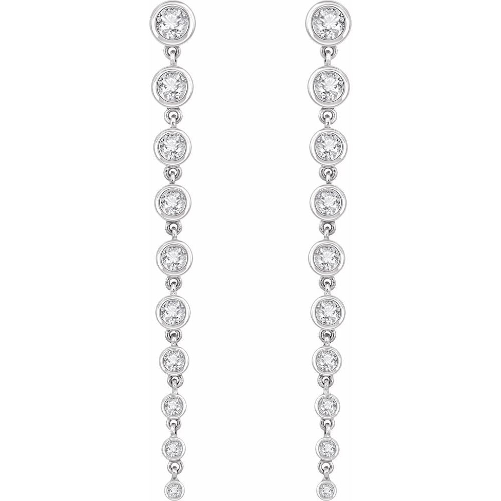 diamond cascade earrings and white gold
