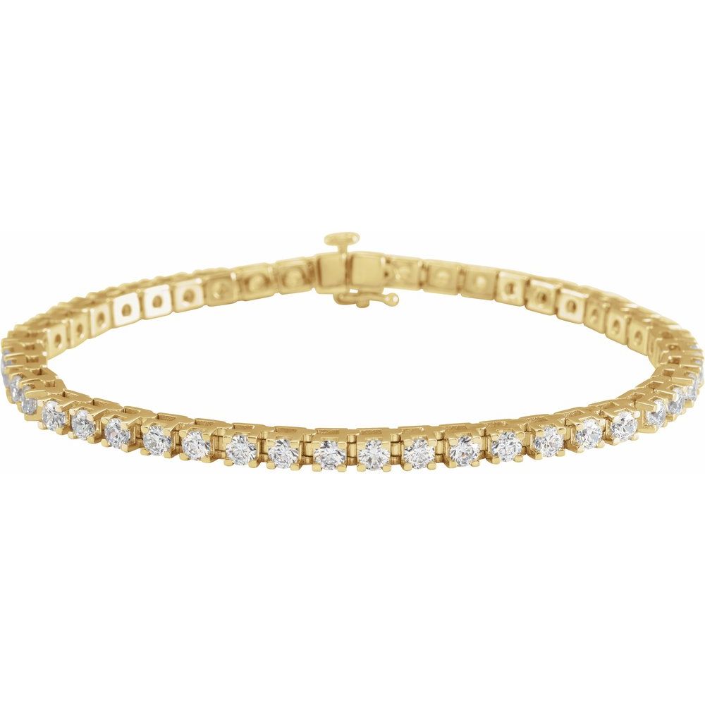 14K yellow gold line bracelet featuring lab-grown diamonds