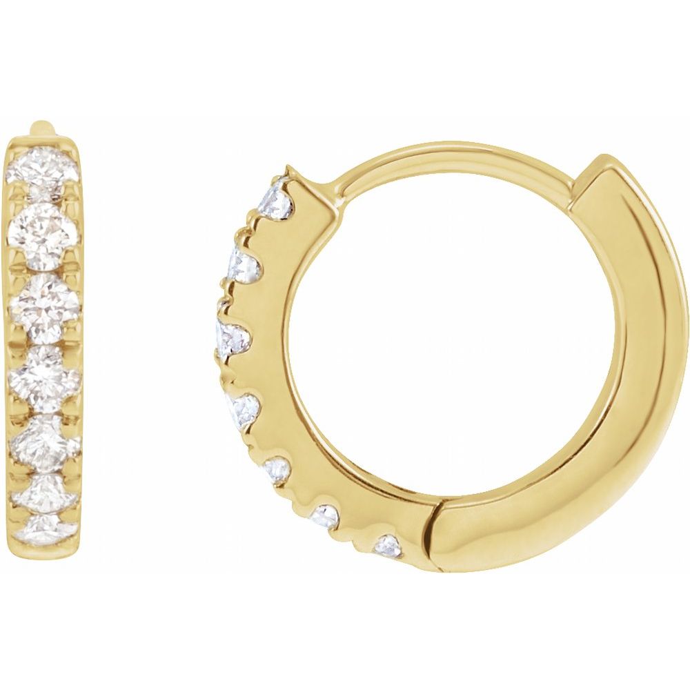 14K yellow gold hoops featuring lab-grown diamonds