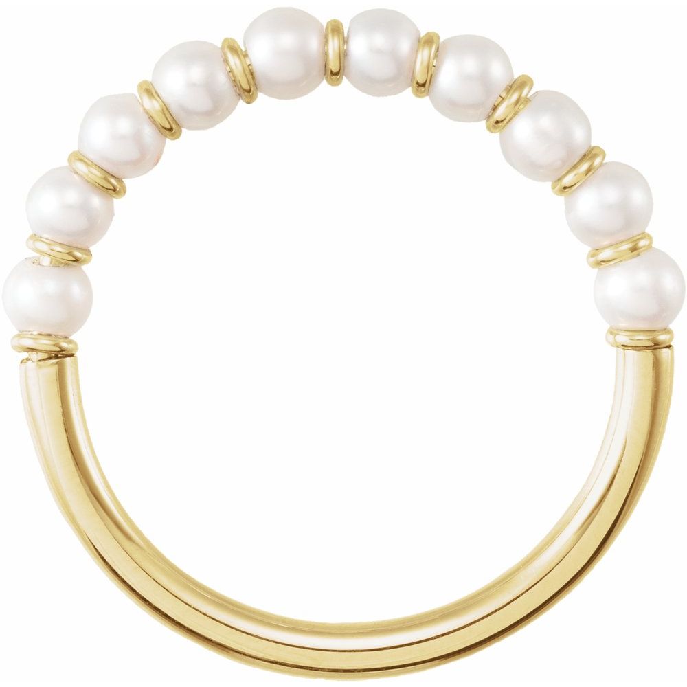 side view Freshwater Pearl Ring - 14K Yellow Gold