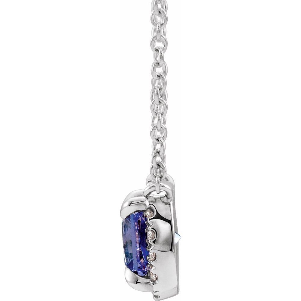 side view Sapphire & Diamond Necklace