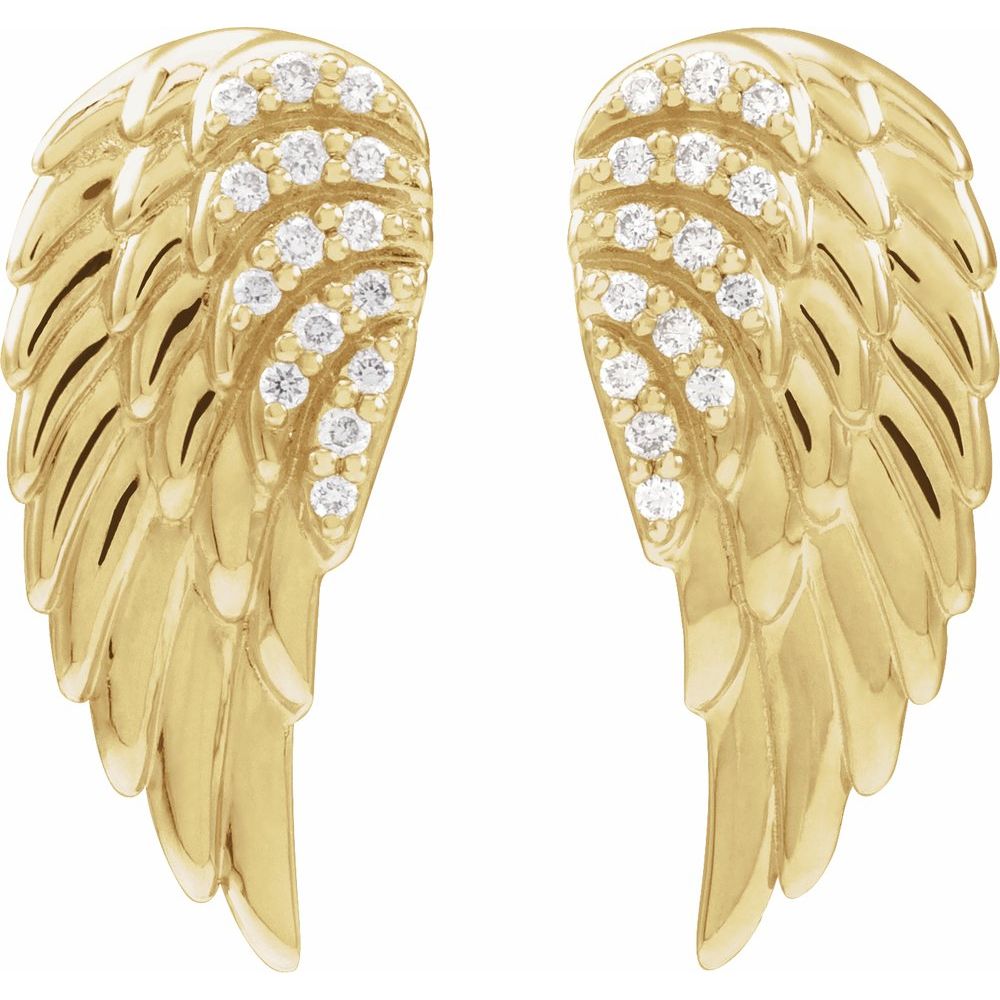 Natural Diamond Angel Wing Earrings