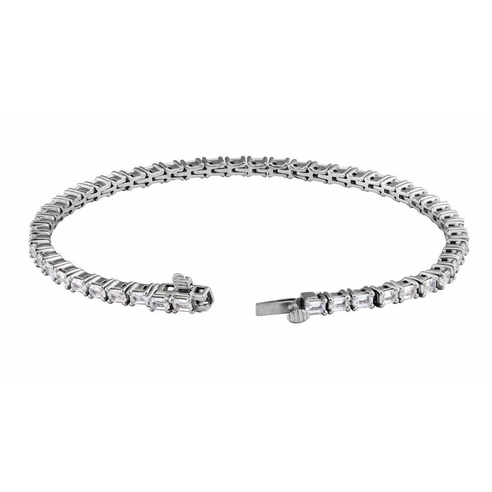 14K white gold bracelet adorned with 10.5 carat lab-grown diamonds