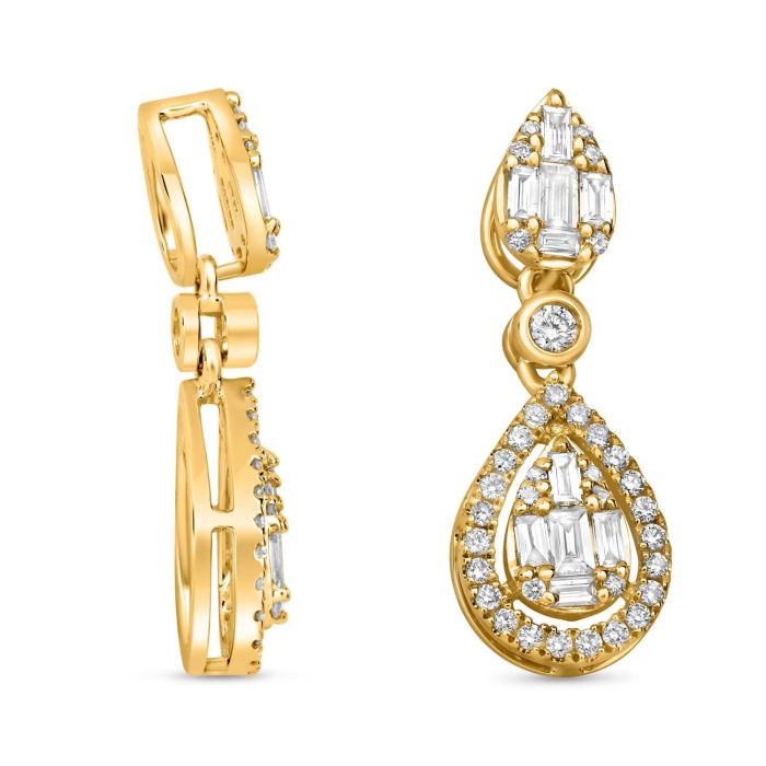 ellow gold earrings with .33 carat diamond accents, exuding timeless allure