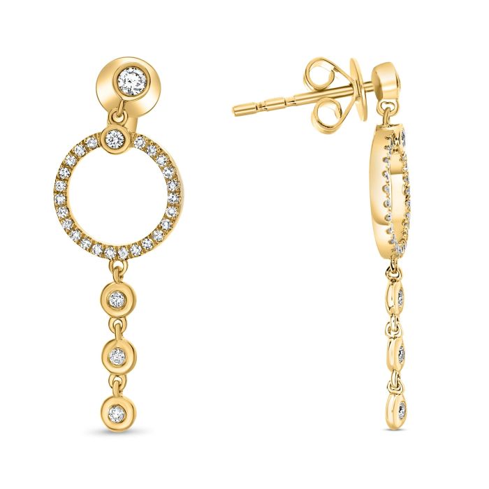 Dazzling celestial cascade diamond earrings, yellow gold