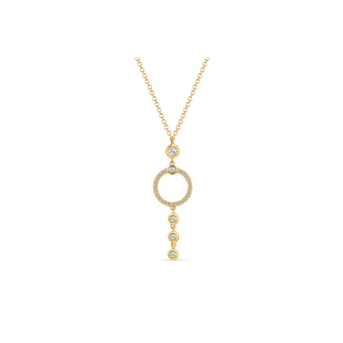 Yellow gold diamond ring necklace