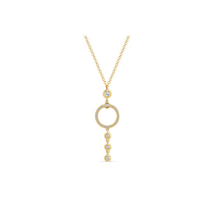 Yellow gold diamond ring necklace