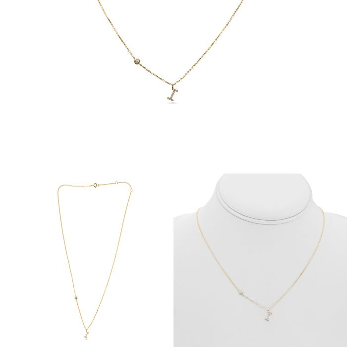 Initial I Diamond Necklace