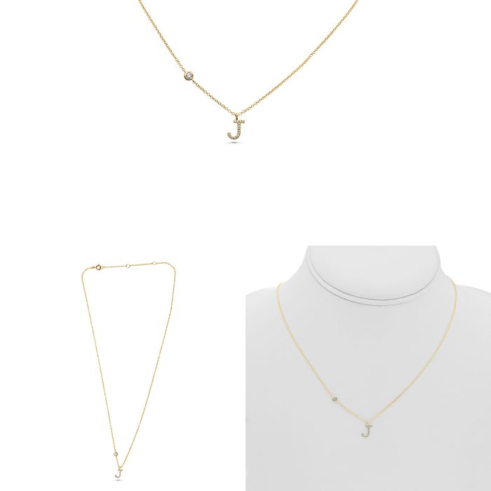 Initial J Diamond Necklace