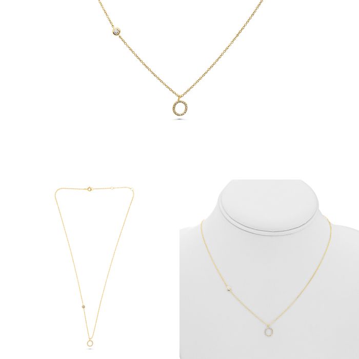 Initial O Diamond Necklace