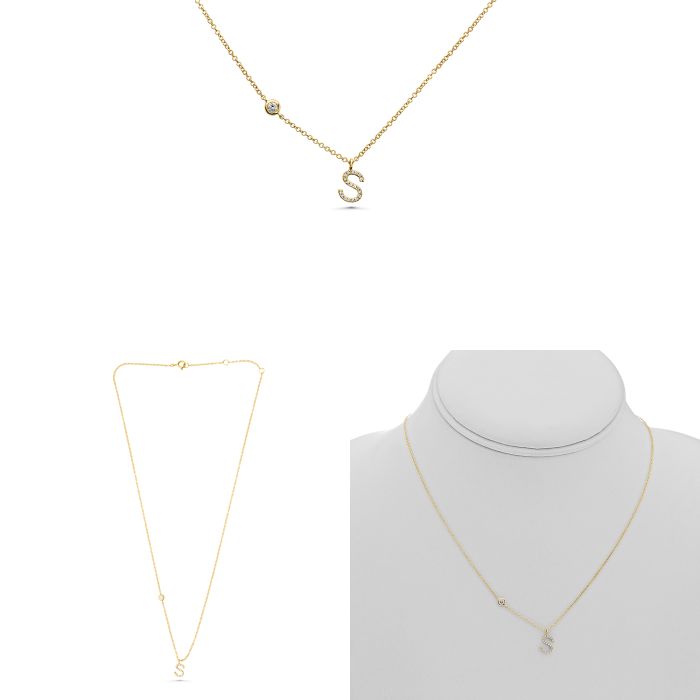 Initial S Diamond Necklace