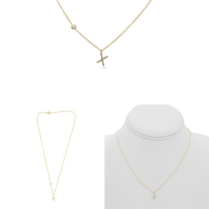 Initial X Diamond Necklace