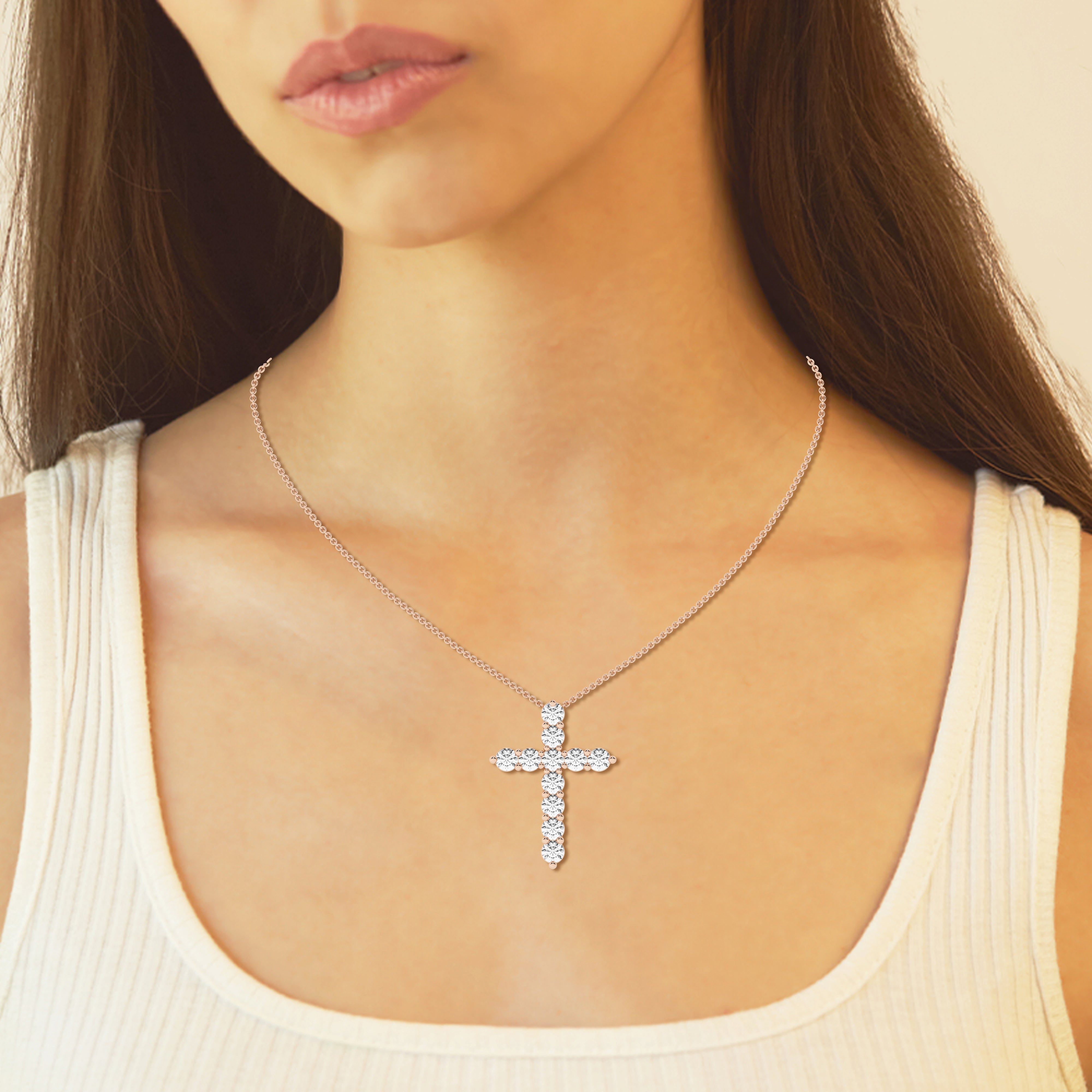 3 Carat Cross Diamond Pendant