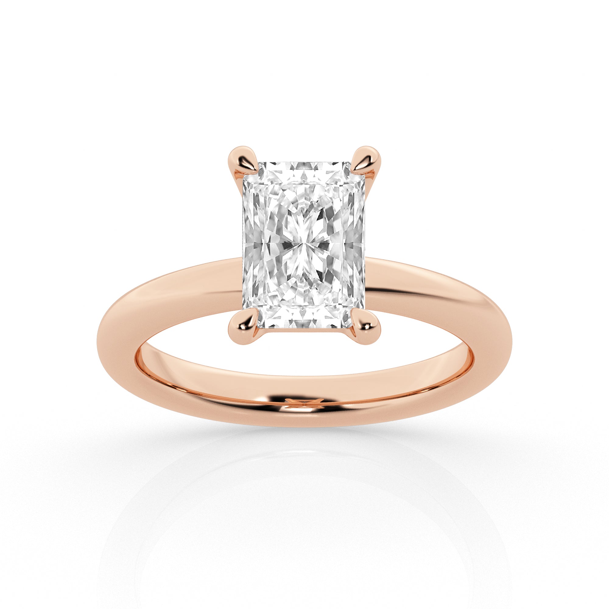 2 carat Radiant Solitaire Diamond Ring