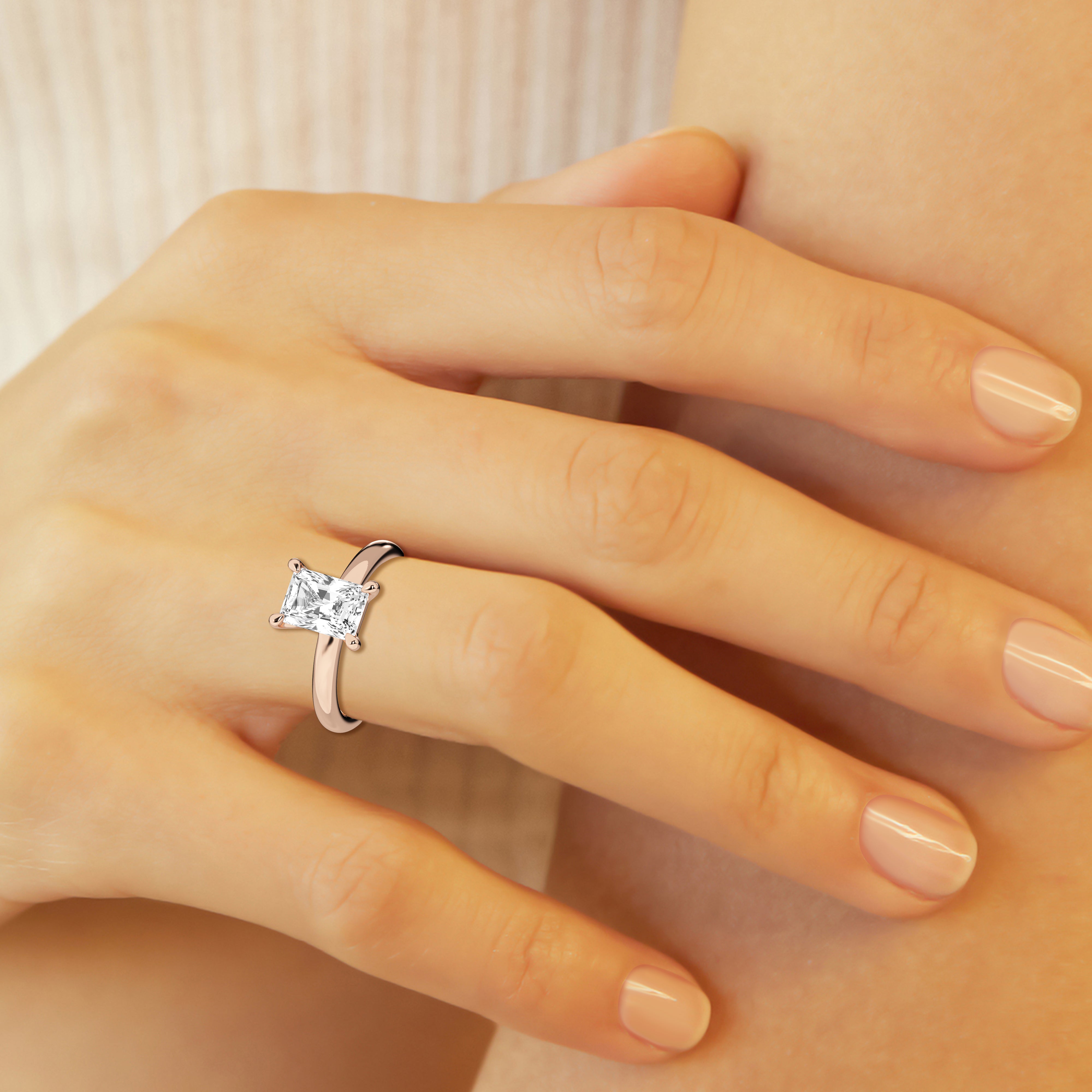 2 carat Radiant Solitaire Diamond Ring