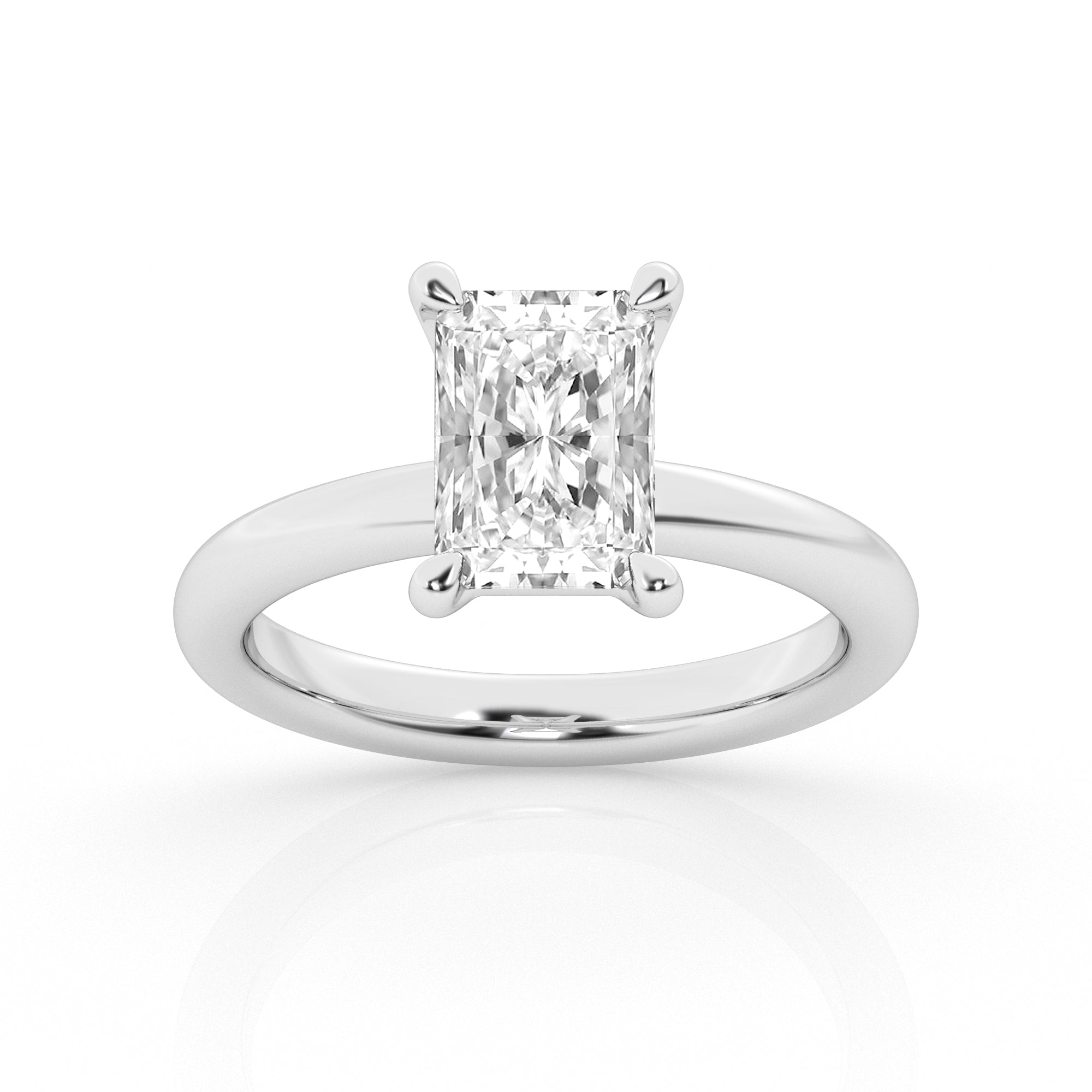 2 carat Radiant Solitaire Diamond Ring