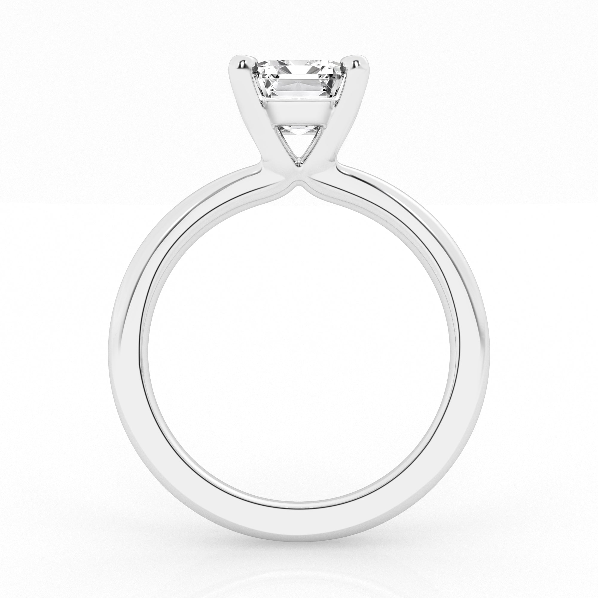 2 carat Emerald Solitaire Diamond Engagement Ring