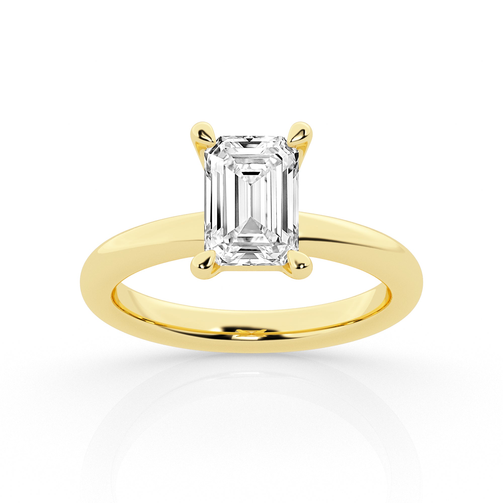 2 carat Emerald Solitaire Diamond Engagement Ring