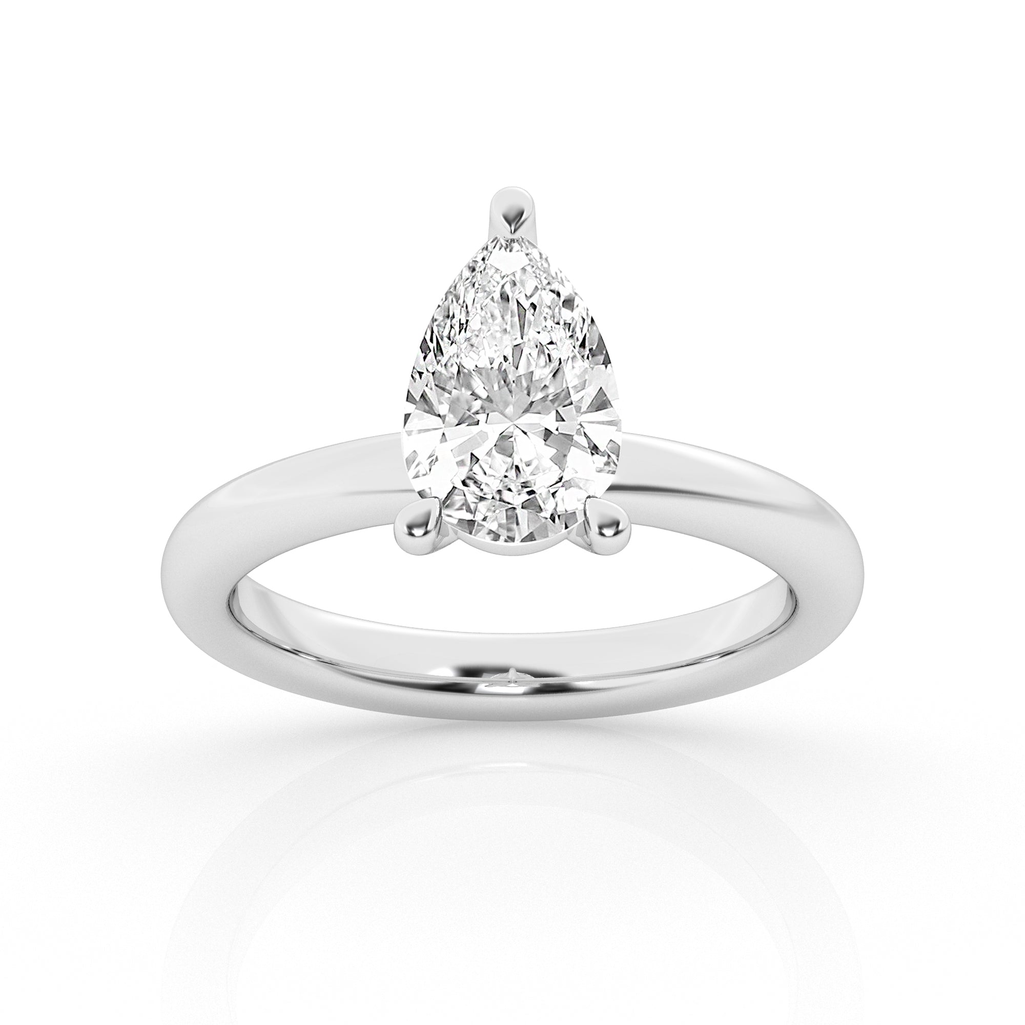 2 carat Pear Solitaire Diamond Ring