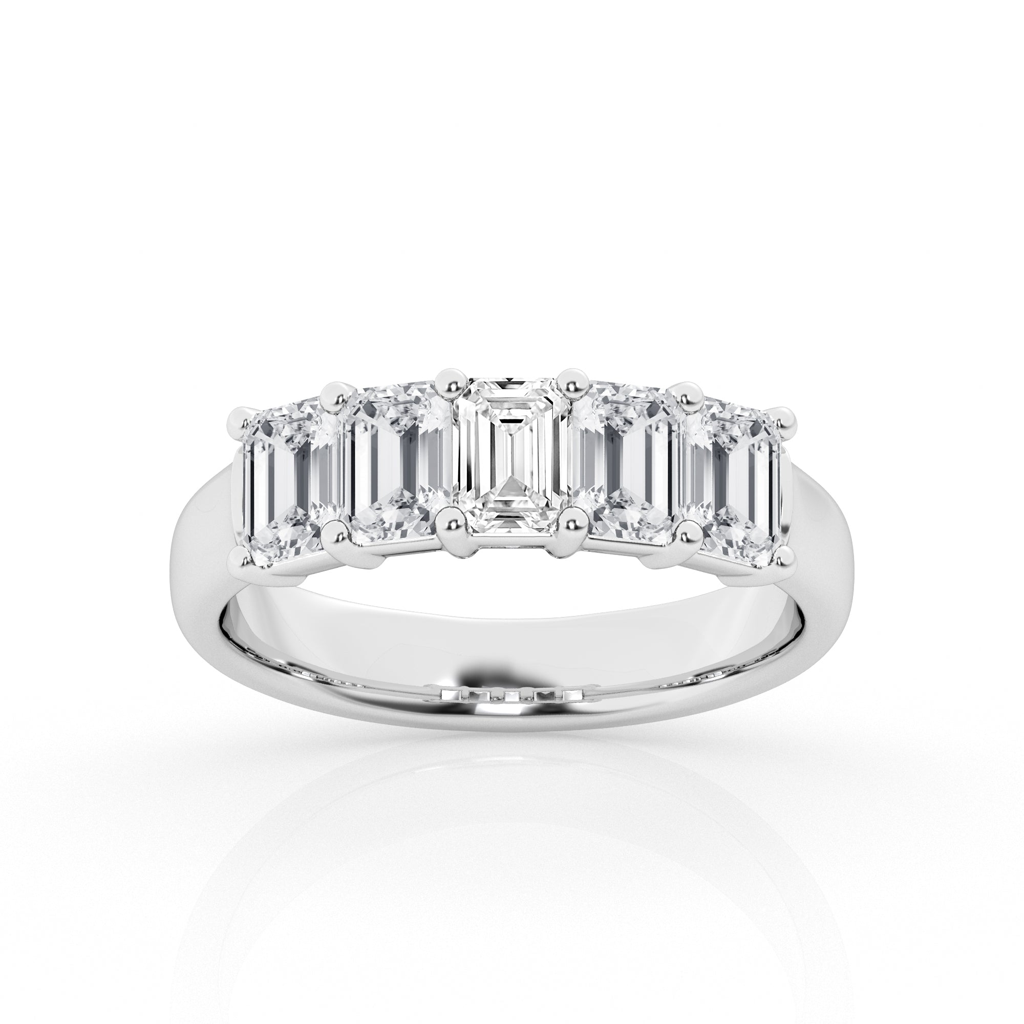 2 carat Emerald Five Stone Ring
