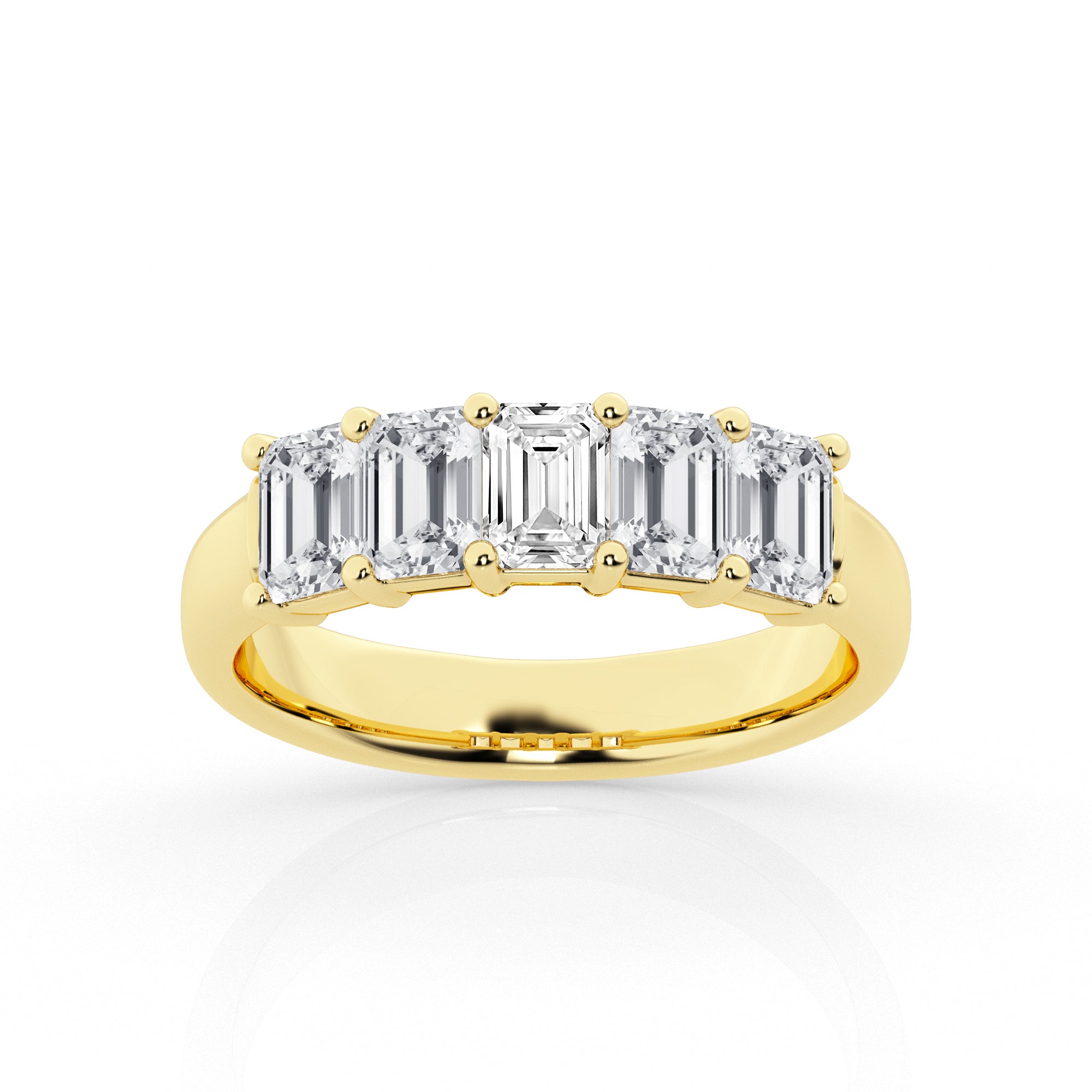 2 carat Emerald Five Stone Ring