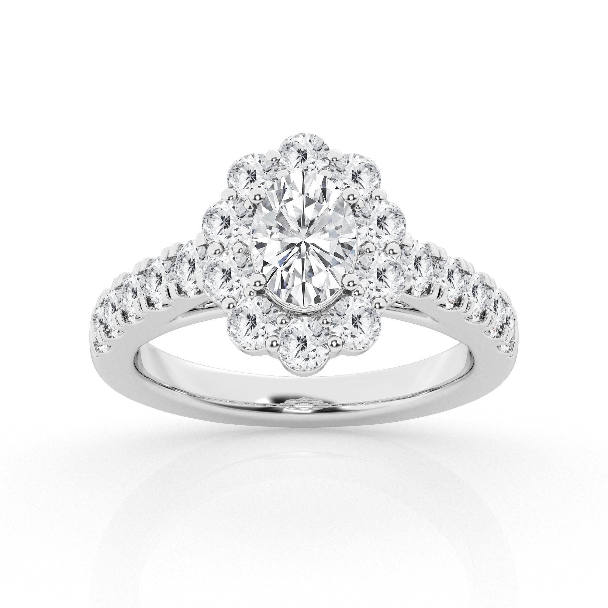 3 carat oval Halo Diamond Ring