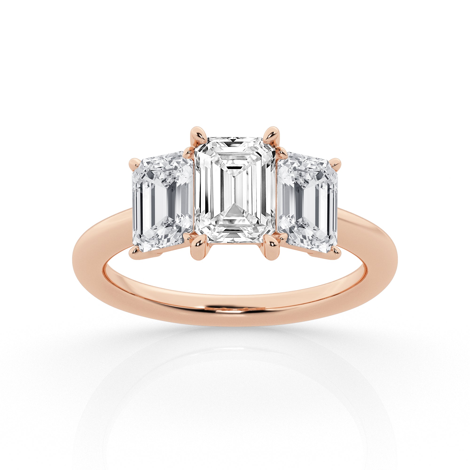 3 carat Emerald Cut Three Stone Diamond Ring