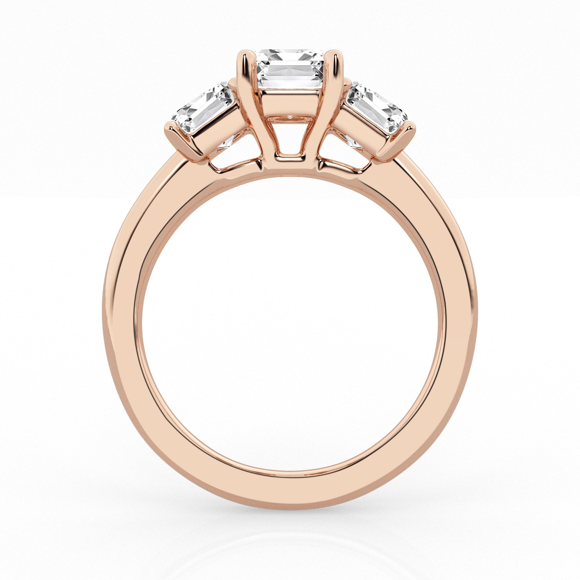3 carat Emerald Cut Three Stone Diamond Ring
