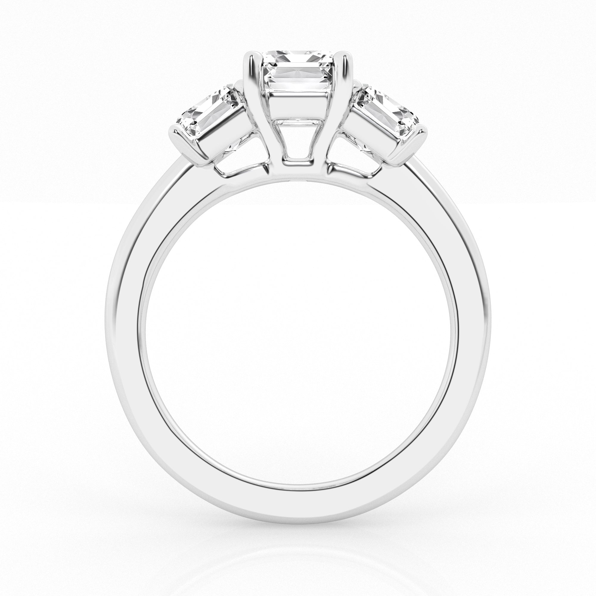 3 carat Emerald Cut Three Stone Diamond Ring