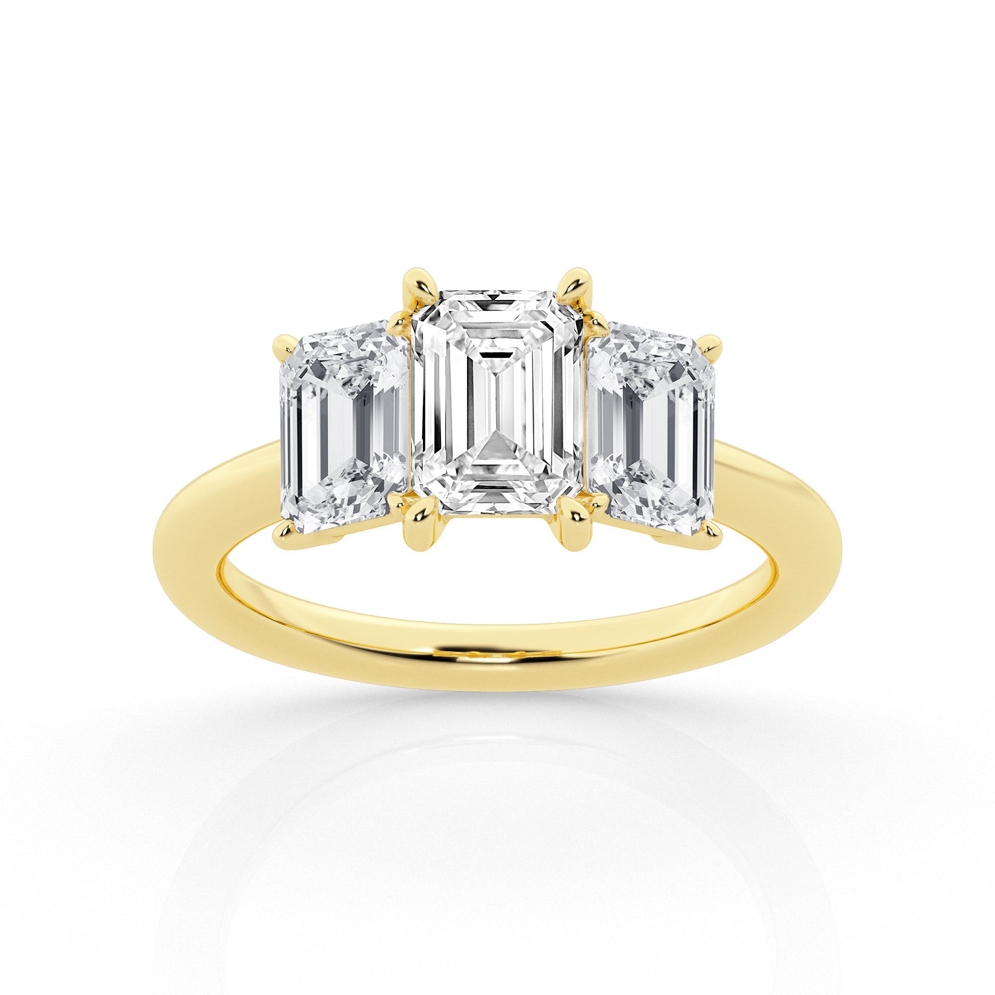 3 carat Emerald Cut Three Stone Diamond Ring