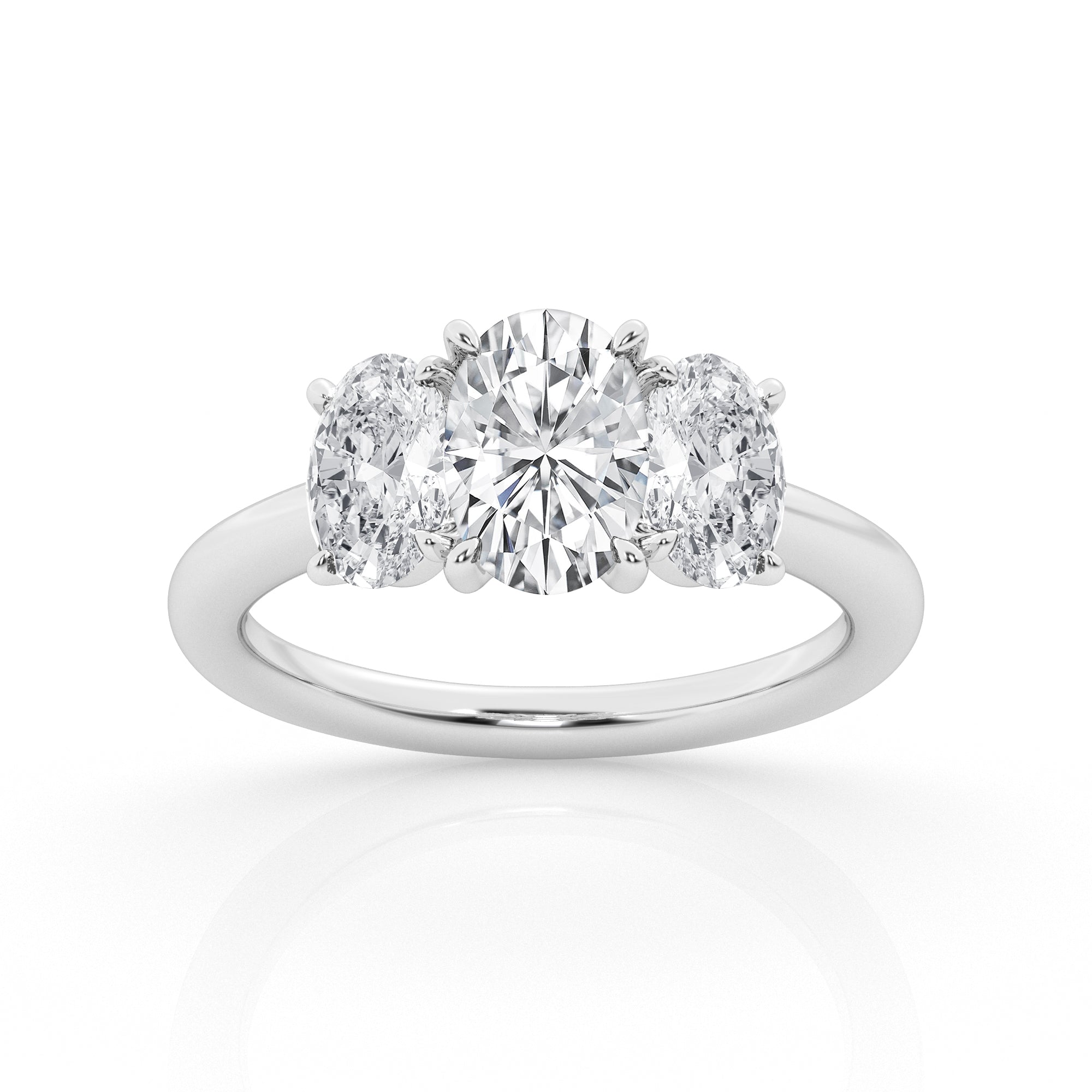 3 carat Oval Three Stone Diamond Ring