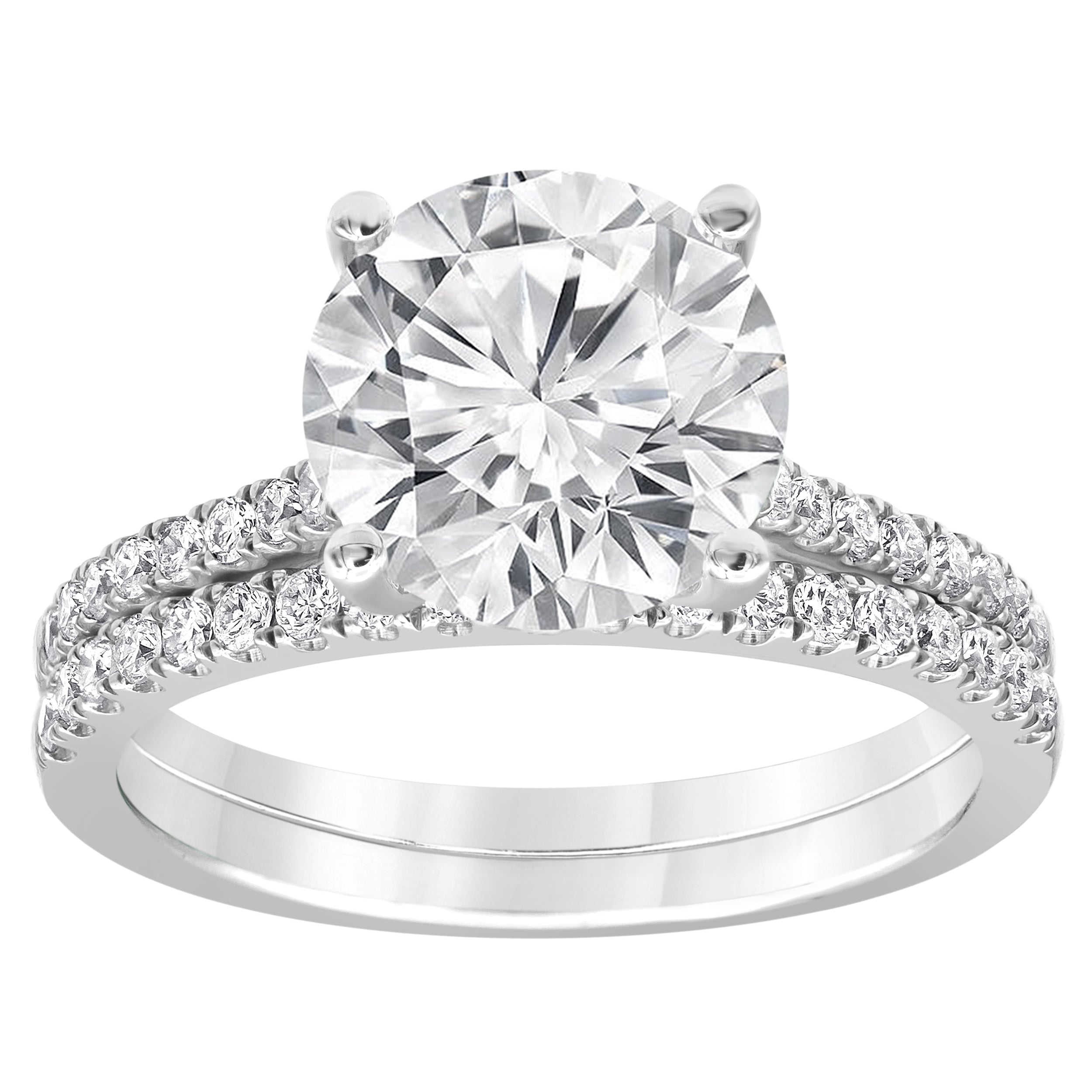 3.5 carat Round Hidden Halo Diamond Ring