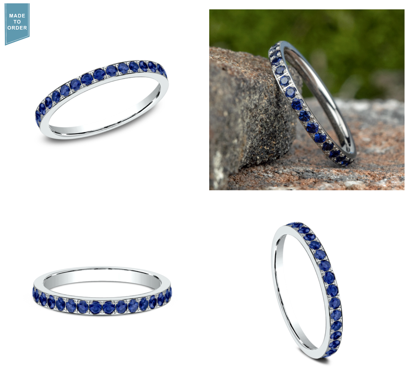 The Celeste Sapphire Ring - 14K White Gold