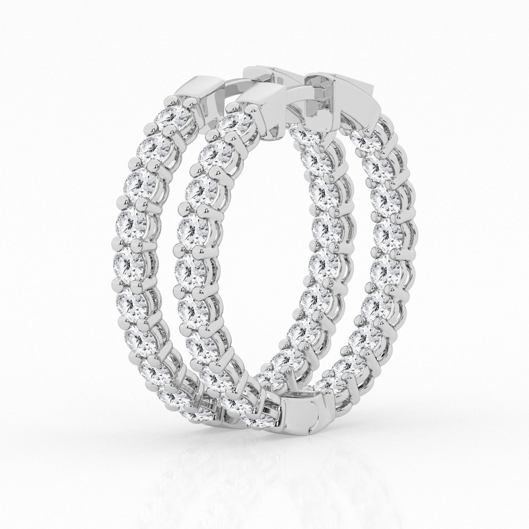3 carat Hoop Diamond Earrings
