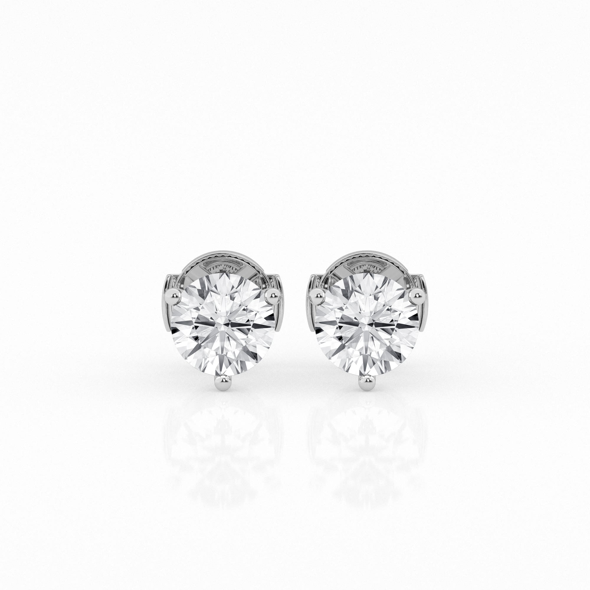 3 carat Round Earring Diamond Studs